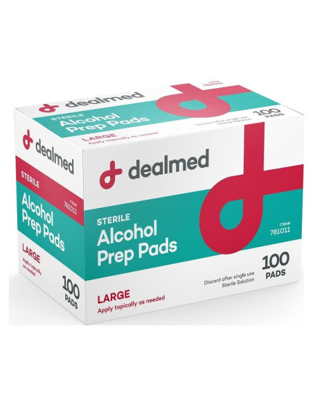 Toallitas Antiséticas de Alcohol Dealmed - 100 Unidades Sin Látex