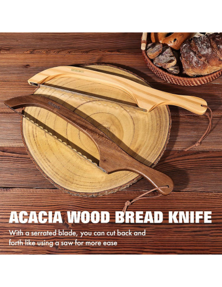 Cuchillo de Pan Serrado RAPSAKEMOH 39.9 cm Mango de Madera