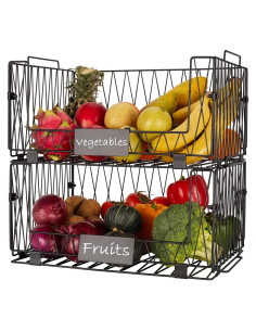 2 Cestas de Almacenamiento Dxlac de Metal Apilables 40.96x29.5cm