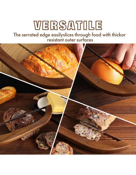 Cuchillo de Pan Serrado RAPSAKEMOH 39.9 cm Mango de Madera