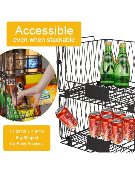 2 Cestas de Almacenamiento Dxlac de Metal Apilables 40.96x29.5cm