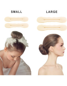 Hacedor de Moño Esponja Beige Rubia 4 Piezas Beaute Galleria 2