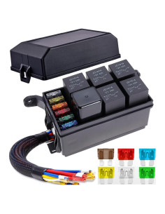 Caja de Fusibles y Relés 12V Gebildet 6 Vías Impermeable