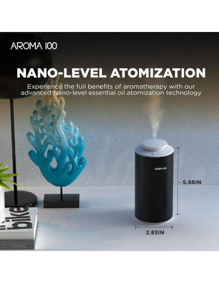 Difusor de Aceite Esencial Aroma100 Sin Agua Negro 110ml