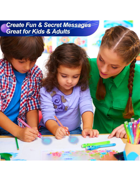 70 Bolígrafos de Tinta Invisible UV Daemson - 7 Colores