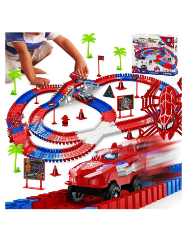 Pista de Carreras de Araña ANCITOY con 2 Coches Eléctricos