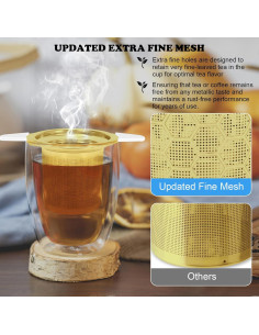 Infusor de Té WAFJAMF Acero Inoxidable 304 Dorado 13.7 cm 2