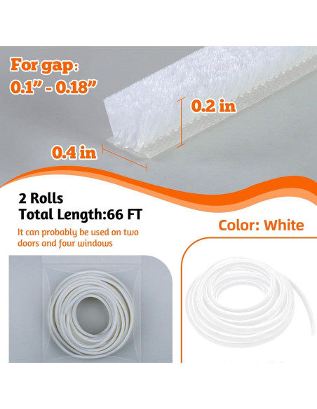 Tira de Sello Aislante KAIYUER 20m x 0.51cm para Puertas y Ventanas