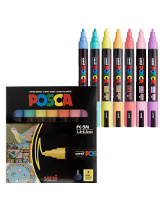 Set de 7 Marcadores de Pintura Posca Uni PC-5M Multicolor