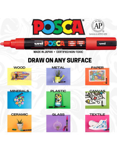 Set de 7 Marcadores de Pintura Posca Uni PC-5M Multicolor 2