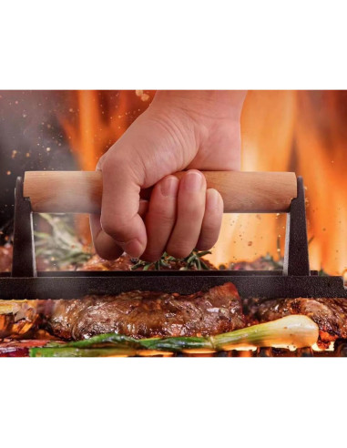 Prensa de Hierro Fundido JNXHON 16.3 cm con Mango de Madera