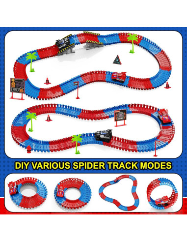 Pista de Carreras de Araña ANCITOY con 2 Coches Eléctricos