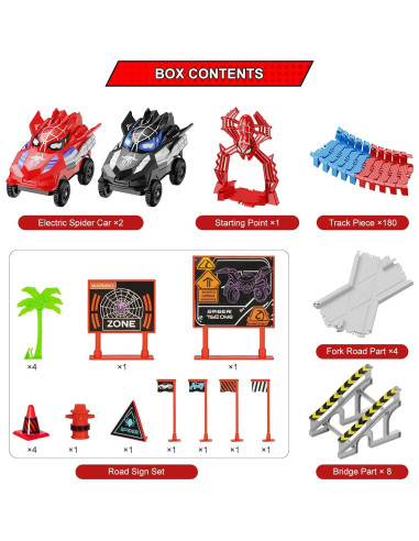 Pista de Carreras de Araña ANCITOY con 2 Coches Eléctricos