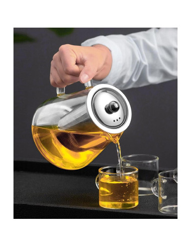 Tetera de vidrio Newraturner 550ML con infusor acero inoxidable