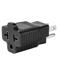 Adaptador de Enchufe CA 4 en 1 Zhenjia 15A a 20A Negro