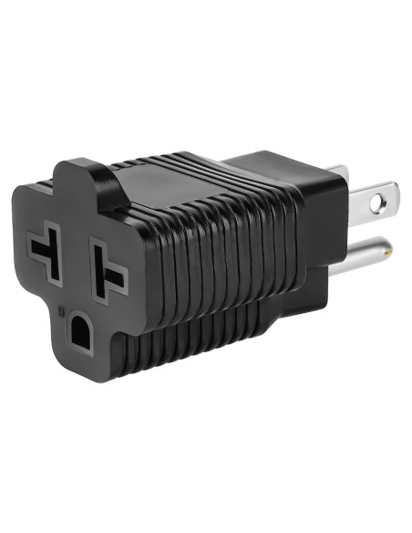 Adaptador de Enchufe CA 4 en 1 Zhenjia 15A a 20A Negro