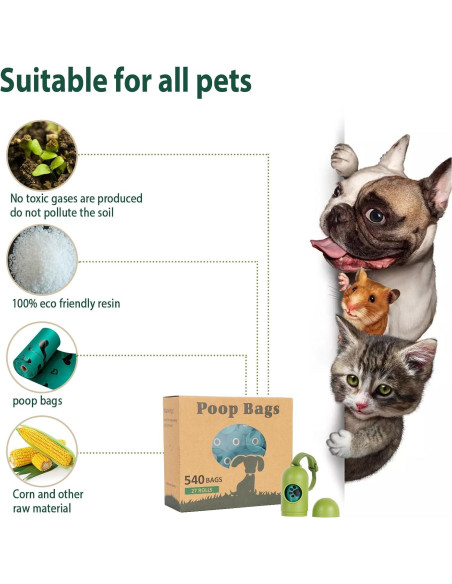 Bolsas para Excremento de Perro Yingdelai - 540 Biodegradables