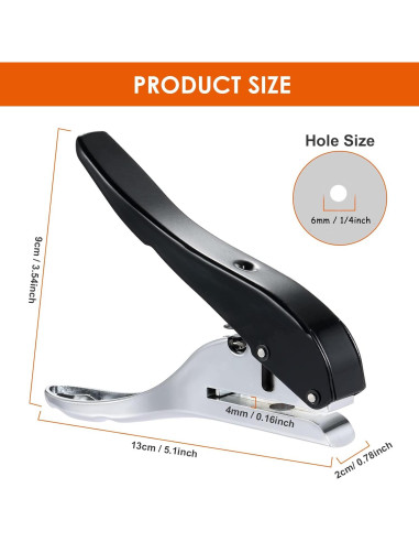 Perforadora de agujeros Rikolto 6mm portátil para papel