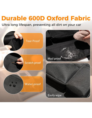 Organizador de Asiento Trasero de Coche Haoxiang, 9 Bolsillos, Negro