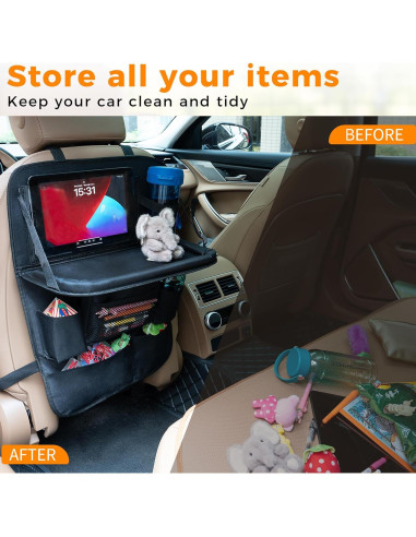 Organizador de Asiento Trasero de Coche Haoxiang, 9 Bolsillos, Negro