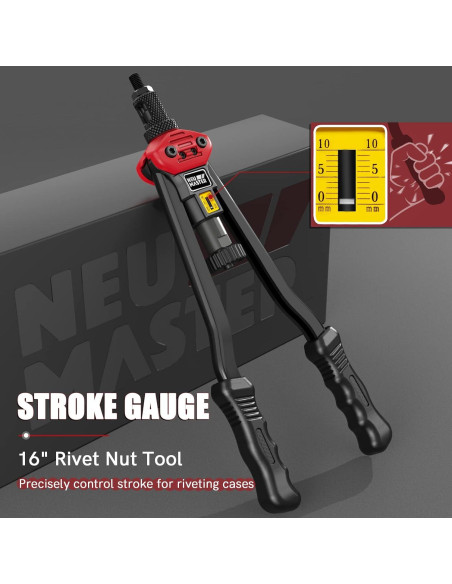 Kit de Herramienta de Tuerca Remachada NEU MASTER 16" 192 Piezas