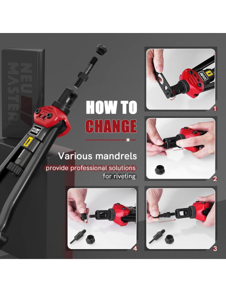 Kit de Herramienta de Tuerca Remachada NEU MASTER 16" 192 Piezas