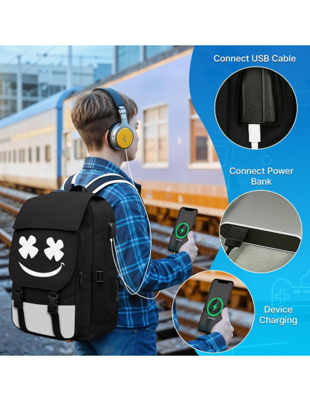 Mochila Escolar 3 en 1 Glowindark Impermeable con USB 35L Mochila Escolar 3 en 1 Glowindark Impermeable con USB 35L