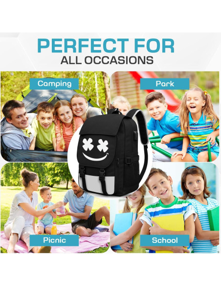 Mochila Escolar 3 en 1 Glowindark Impermeable con USB 35L Mochila Escolar 3 en 1 Glowindark Impermeable con USB 35L