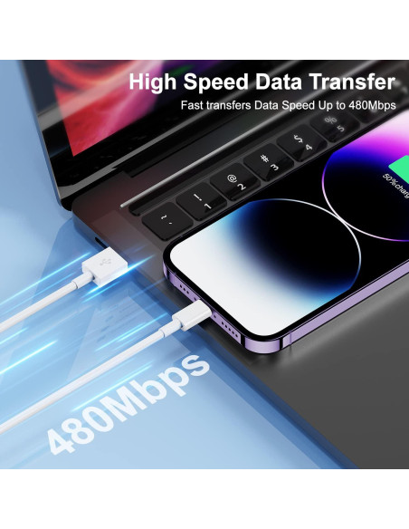 Paquete de 3 Cables Lightning a USB Citelect 1 Pie Carga Rápida Paquete de 3 Cables Lightning a USB Citelect 1 Pie Carga Rápida