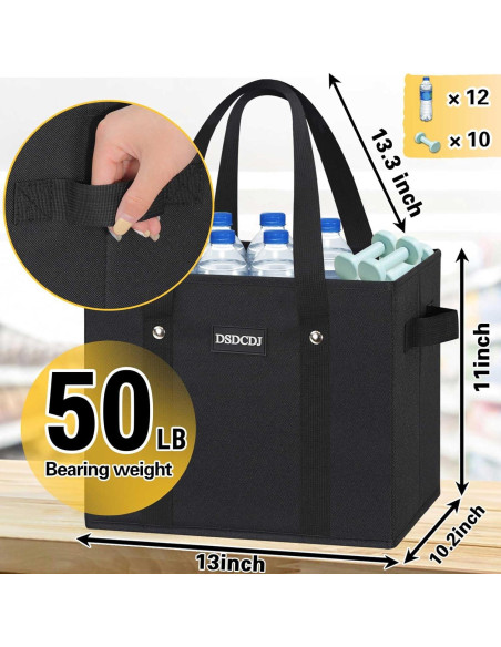 Bolsas de Compras Reutilizables DSDCDJ 3 Pack Alta Resistencia 33x26x28cm Bolsas de Compras Reutilizables DSDCDJ 3 Pack Alta Resistencia 33x26x28cm