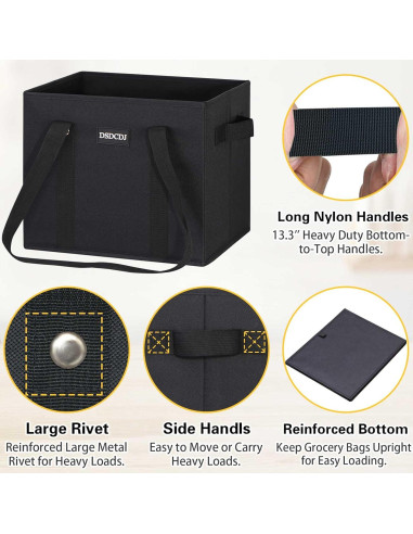 Bolsas de Compras Reutilizables DSDCDJ 3 Pack Alta Resistencia 33x26x28cm