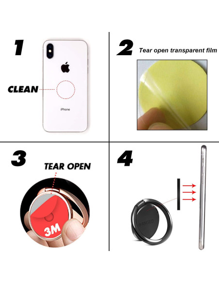 Juego de 4 Soportes de Anillo Rngeo para Dedos - Rotación 360