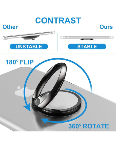 Juego de 4 Soportes de Anillo Rngeo para Dedos - Rotación 360