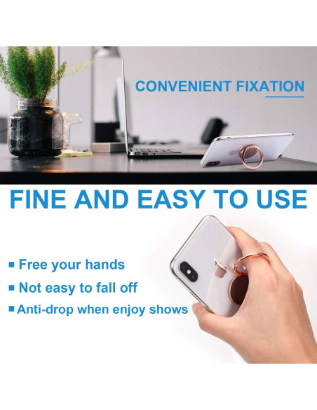 Juego de 4 Soportes de Anillo Rngeo para Dedos - Rotación 360