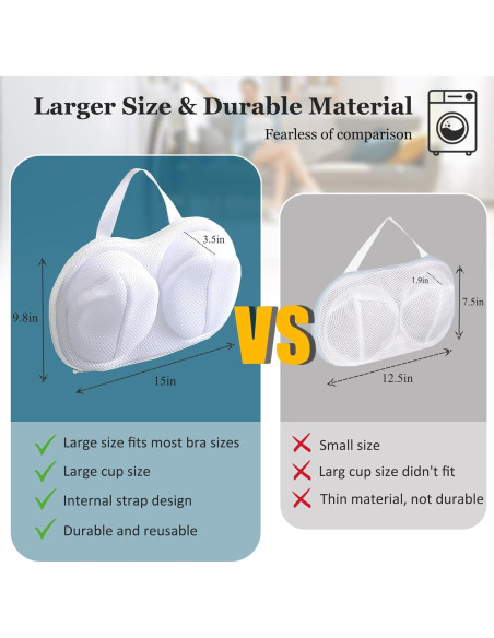 Bolsas de Lavandería para Sujetadores Grandes KISYONGUS - 2 Piezas Bolsas de Lavandería para Sujetadores Grandes KISYONGUS - 2 Piezas
