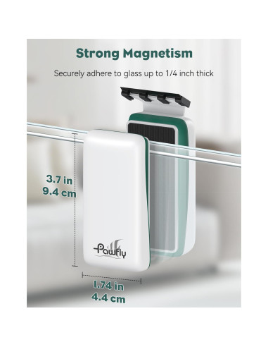 Limpiador Magnético de Acuario Pawfly con 2 Raspadores 6.35mm