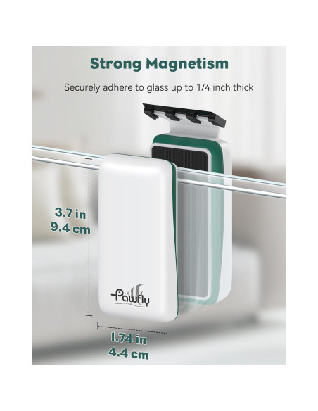Limpiador Magnético de Acuario Pawfly con 2 Raspadores 6.35mm