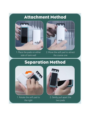 Limpiador Magnético de Acuario Pawfly con 2 Raspadores 6.35mm