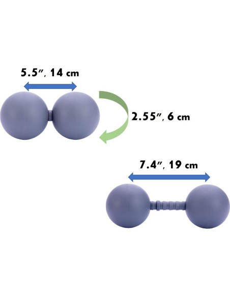 Rodillo de Masaje Ajustable ALLPLAY Doble Bola Acupresión 12.7cm Rodillo de Masaje Ajustable ALLPLAY Doble Bola Acupresión 12.7cm