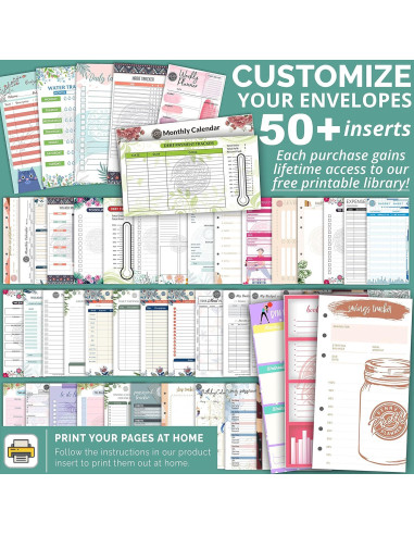 Carpeta de Presupuesto A6 Saveyon Negra con 12 Sobres Transparentes