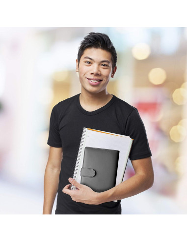 Carpeta de Presupuesto A6 Saveyon Negra con 12 Sobres Transparentes