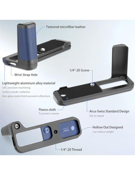 Mango de Agarre Haoge HG-XVIB para Fujifilm X100VI - Aluminio