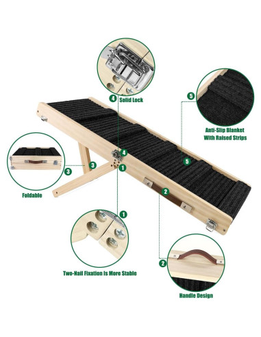 Rampa para Perros Pequeños Okydoky Plegable 81 cm Antideslizante