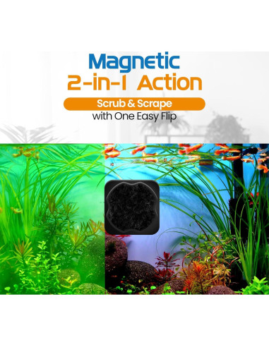 Limpiador Magnético de Acuario FL!PPER Pico - 2 en 1 para Tanques de Vidrio