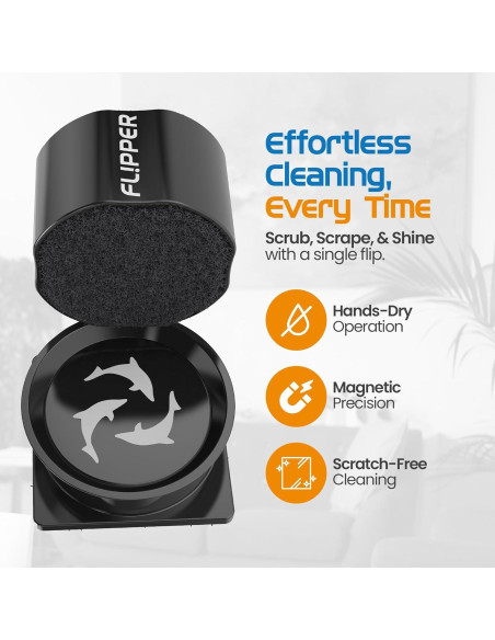 Limpiador Magnético de Acuario FL!PPER Pico - 2 en 1 para Tanques de Vidrio