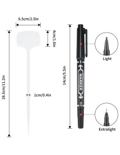 Etiquetas de Planta Grandes Blancas KINGLAKE 50 Pcs 28.5 cm 2