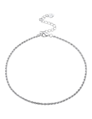 Pulsera de Tobillo de Plata Esterlina 925 Prosilver Ajustable 22-27 cm