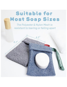 Bolsa de Jabón Exfoliante myHomeBody - 2 Paquete, Azul y Gris 2