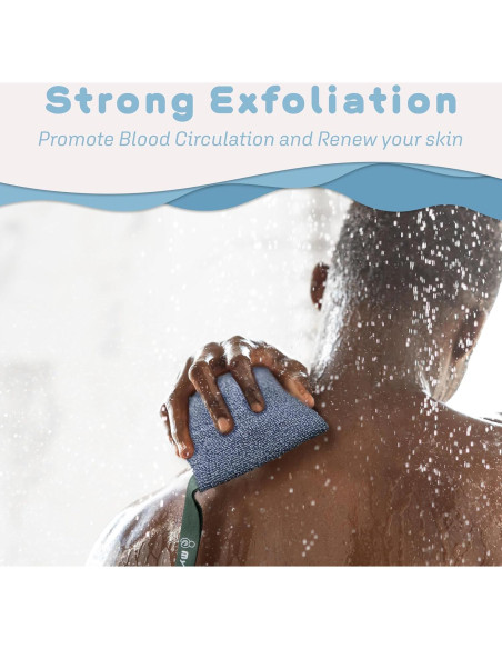 Bolsa de Jabón Exfoliante myHomeBody - 2 Paquete, Azul y Gris