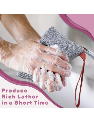 Bolsa de Jabón Exfoliante myHomeBody - 2 Paquete, Azul y Gris